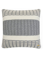 Load image into Gallery viewer, Pomme Cotton Knitted Decorative Cushion Cover Grey Cable with Soft Chenille texture Knit