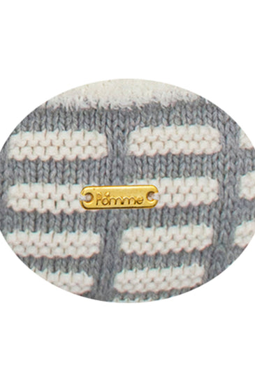 Pomme Cotton Knitted Decorative Cushion Cover Grey Cable with Soft Chenille texture Knit