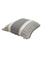 Load image into Gallery viewer, Pomme Cotton Knitted Decorative Cushion Cover Grey Cable with Soft Chenille texture Knit
