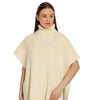 POMME Acrylic Knitted Off White Poncho for Women