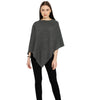 POMME Merino Wool Knitted Lt Grey Melange (Plain knit) Poncho for Women