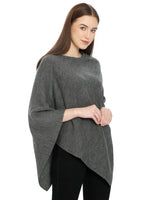 Load image into Gallery viewer, POMME Merino Wool Knitted Lt Grey Melange (Plain knit) Poncho for Women