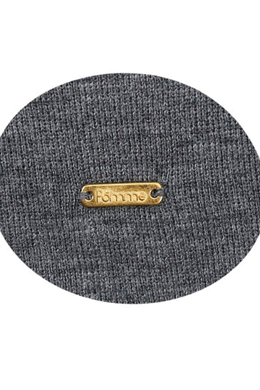 POMME Merino Wool Knitted Lt Grey Melange (Plain knit) Poncho for Women