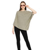 POMME Merino Wool Knitted Beige Mix Poncho for Women
