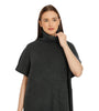 POMME Acrylic Knitted Light Grey Melange Poncho for Women