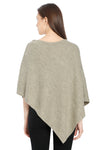 POMME Merino Wool Knitted Beige Mix Poncho for Women