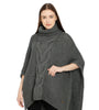 Pomme Acrylic Knitted Grey melange (Blanche Cable Knit) Poncho for Women