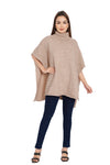 POMME Acrylic Knitted ( Hushed Violet) Poncho for Women
