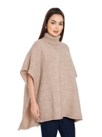 Load image into Gallery viewer, POMME Acrylic Knitted ( Hushed Violet) Poncho for Women