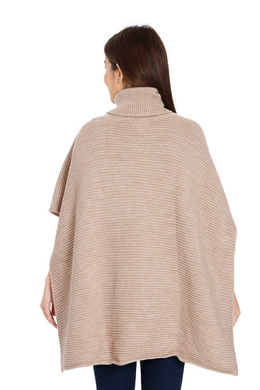 POMME Acrylic Knitted ( Hushed Violet) Poncho for Women