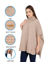 Load image into Gallery viewer, POMME Acrylic Knitted ( Hushed Violet) Poncho for Women