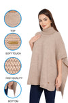 POMME Acrylic Knitted ( Hushed Violet) Poncho for Women