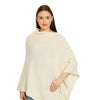 POMME Merino Wool Knitted Ivory (Plain Knit) Poncho for Women