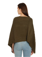 Load image into Gallery viewer, POMME Acrylic Knitted Jade Green Poncho for Women
