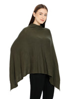 Load image into Gallery viewer, POMME Merino Wool Knitted Jade Green Poncho for Women