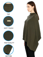 Load image into Gallery viewer, POMME Merino Wool Knitted Jade Green Poncho for Women
