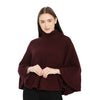 POMME Acrylic Knitted Grape Wine (Moss Stitch Pattern) Poncho for Women