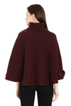 POMME Acrylic Knitted Grape Wine (Moss Stitch Pattern) Poncho for Women