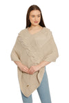 POMME Acrylic Knitted Rice Poncho for Women