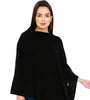 POMME Merino Wool Knitted (Black) Poncho for Women