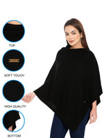 Load image into Gallery viewer, POMME Merino Wool Knitted (Black) Poncho for Women