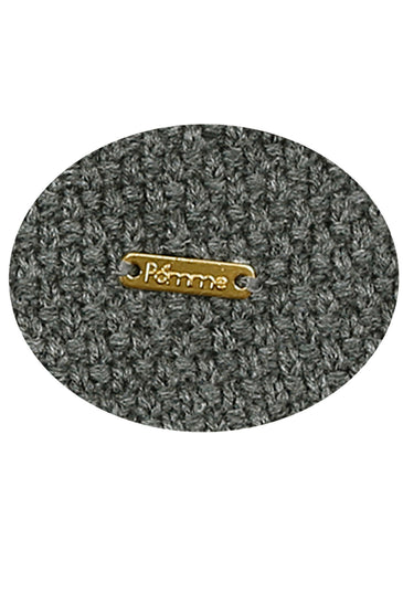 POMME Acrylic Knitted  Med Grey Melange Poncho for Women