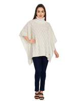 Load image into Gallery viewer, POMME Acrylic Knitted Ivory Poncho for Women