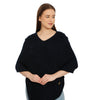 POMME Merino Wool Knitted Dark Grey (Cable knit) Poncho for Women