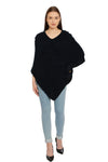 POMME Merino Wool Knitted Dark Grey (Cable knit) Poncho for Women