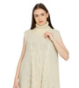 POMME Acrylic Knitted Ivory Poncho for Women