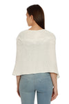 POMME Acrylic Knitted Optical White (Cable knit) Poncho for Women