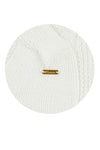 POMME Acrylic Knitted Optical White (Cable knit) Poncho for Women
