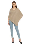 POMME Acrylic Knitted (Bleached Sand) poncho for Women