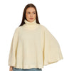 POMME Acrylic Knitted Off White (Cable knit) Poncho for Women