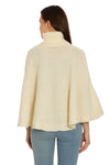 POMME Acrylic Knitted Off White (Cable knit) Poncho for Women