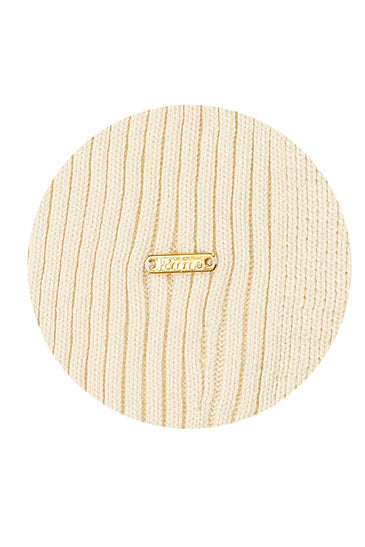 POMME Acrylic Knitted Off White Poncho for Women