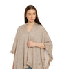 POMME Acrylic Knitted (Pale Whisper) Poncho for Women