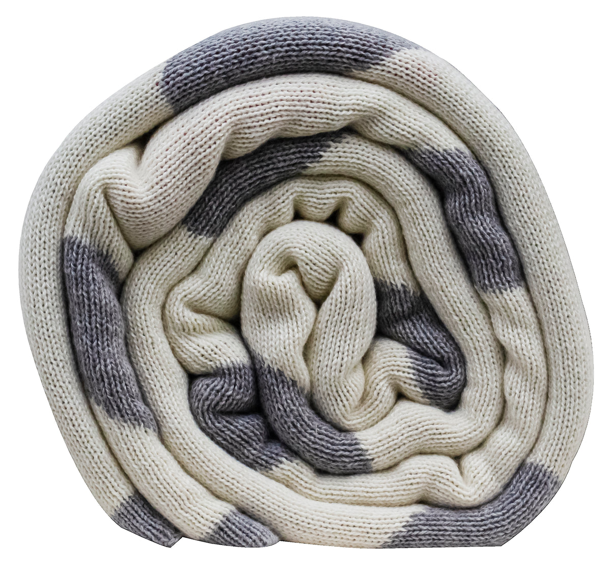 Pomme Cotton Knitted One Special Heart Throw (Ivory & Grey)