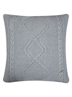 Load image into Gallery viewer, Pomme Cotton Knitted Decorative Cushion Cover Grey Melange Cable Texture Knit