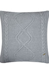 Pomme Cotton Knitted Decorative Cushion Cover Grey Melange Cable Texture Knit