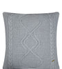 Pomme Cotton Knitted Decorative Cushion Cover Grey Melange Cable Texture Knit