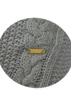Pomme Cotton Knitted Decorative Cushion Cover Grey Melange Cable Texture Knit
