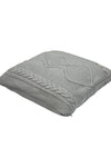 Pomme Cotton Knitted Decorative Cushion Cover Grey Melange Cable Texture Knit