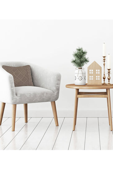 Pomme Cotton Knitted Decorative Cushion Cover Tanin Cable Texture Knit