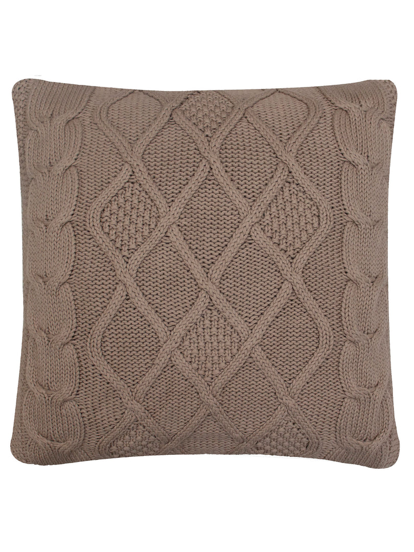 Pomme Cotton Knitted Decorative Cushion Cover Tanin Cable Texture Knit