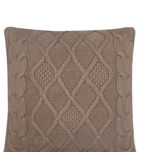 Pomme Cotton Knitted Decorative Cushion Cover Tanin Cable Texture Knit