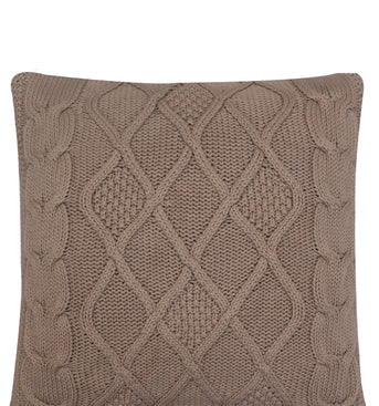 Pomme Cotton Knitted Decorative Cushion Cover Tanin Cable Texture Knit