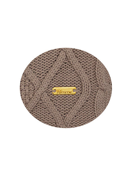 Pomme Cotton Stone Cable Knitted Decorative Cushion Cover (Tanin)