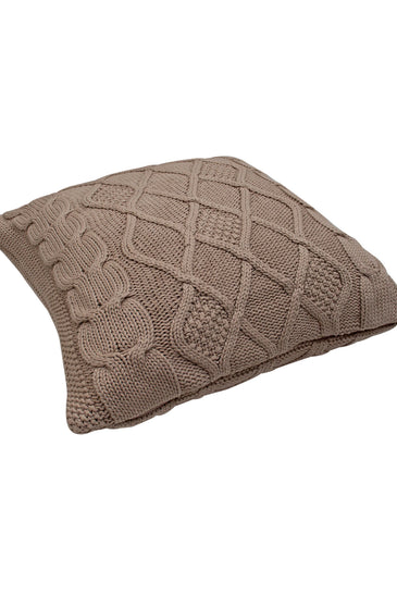 Pomme Cotton Knitted Decorative Cushion Cover Tanin Cable Texture Knit