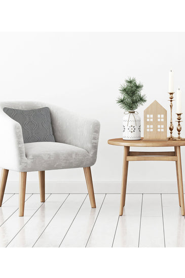 Pomme Cotton Knitted Decorative Cushion Cover Grey  Cable Texture Knit